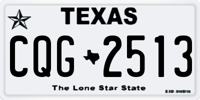 TX license plate CQG2513