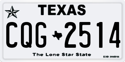 TX license plate CQG2514
