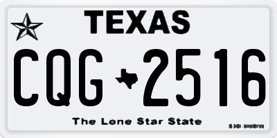 TX license plate CQG2516