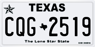 TX license plate CQG2519