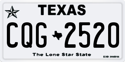 TX license plate CQG2520
