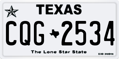 TX license plate CQG2534