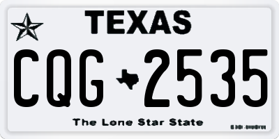 TX license plate CQG2535