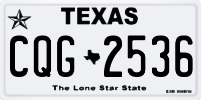 TX license plate CQG2536