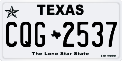 TX license plate CQG2537