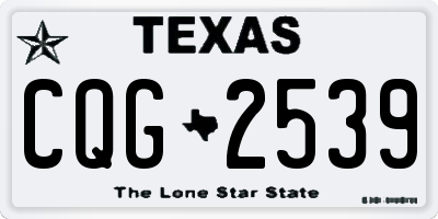 TX license plate CQG2539
