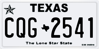 TX license plate CQG2541
