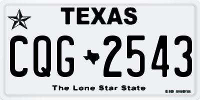 TX license plate CQG2543