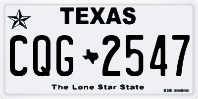 TX license plate CQG2547