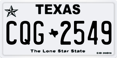 TX license plate CQG2549