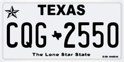 TX license plate CQG2550