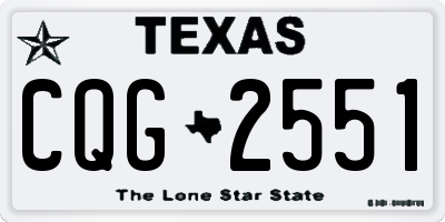 TX license plate CQG2551