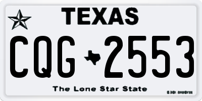 TX license plate CQG2553
