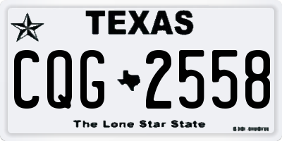 TX license plate CQG2558