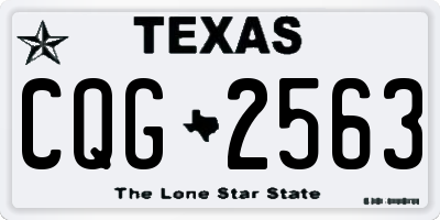 TX license plate CQG2563