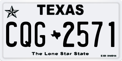 TX license plate CQG2571
