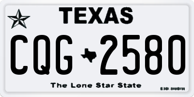 TX license plate CQG2580