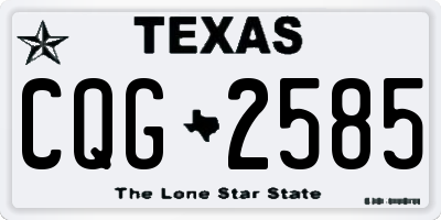 TX license plate CQG2585