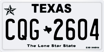 TX license plate CQG2604