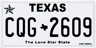 TX license plate CQG2609