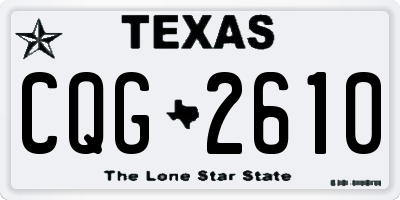 TX license plate CQG2610