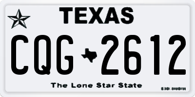 TX license plate CQG2612