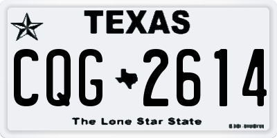 TX license plate CQG2614