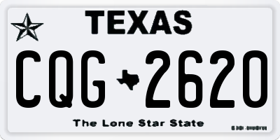 TX license plate CQG2620
