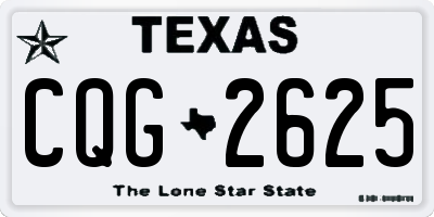 TX license plate CQG2625