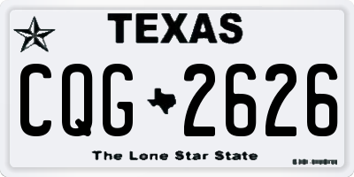 TX license plate CQG2626