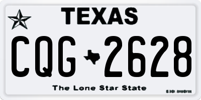 TX license plate CQG2628