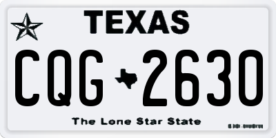 TX license plate CQG2630