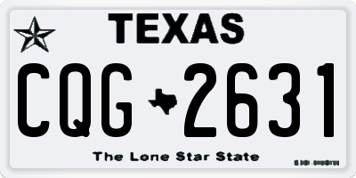 TX license plate CQG2631