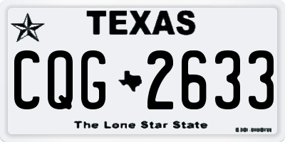 TX license plate CQG2633