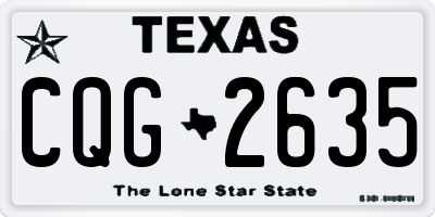 TX license plate CQG2635