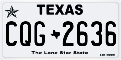 TX license plate CQG2636