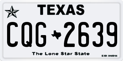TX license plate CQG2639