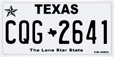TX license plate CQG2641