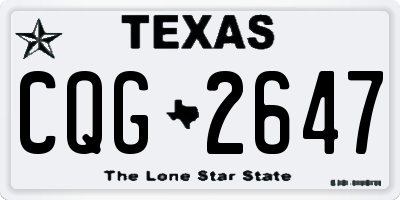 TX license plate CQG2647