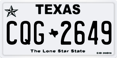 TX license plate CQG2649