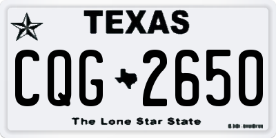 TX license plate CQG2650