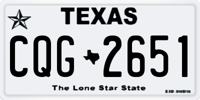 TX license plate CQG2651
