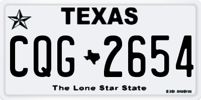 TX license plate CQG2654