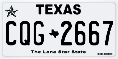 TX license plate CQG2667
