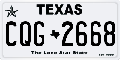 TX license plate CQG2668