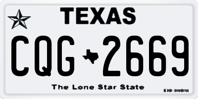 TX license plate CQG2669