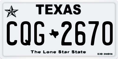 TX license plate CQG2670