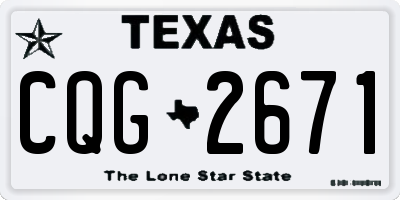 TX license plate CQG2671