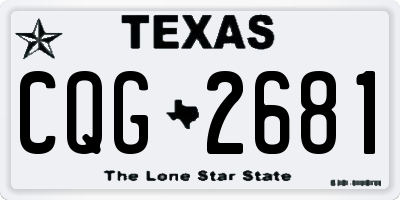 TX license plate CQG2681