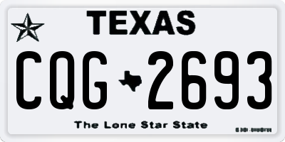 TX license plate CQG2693